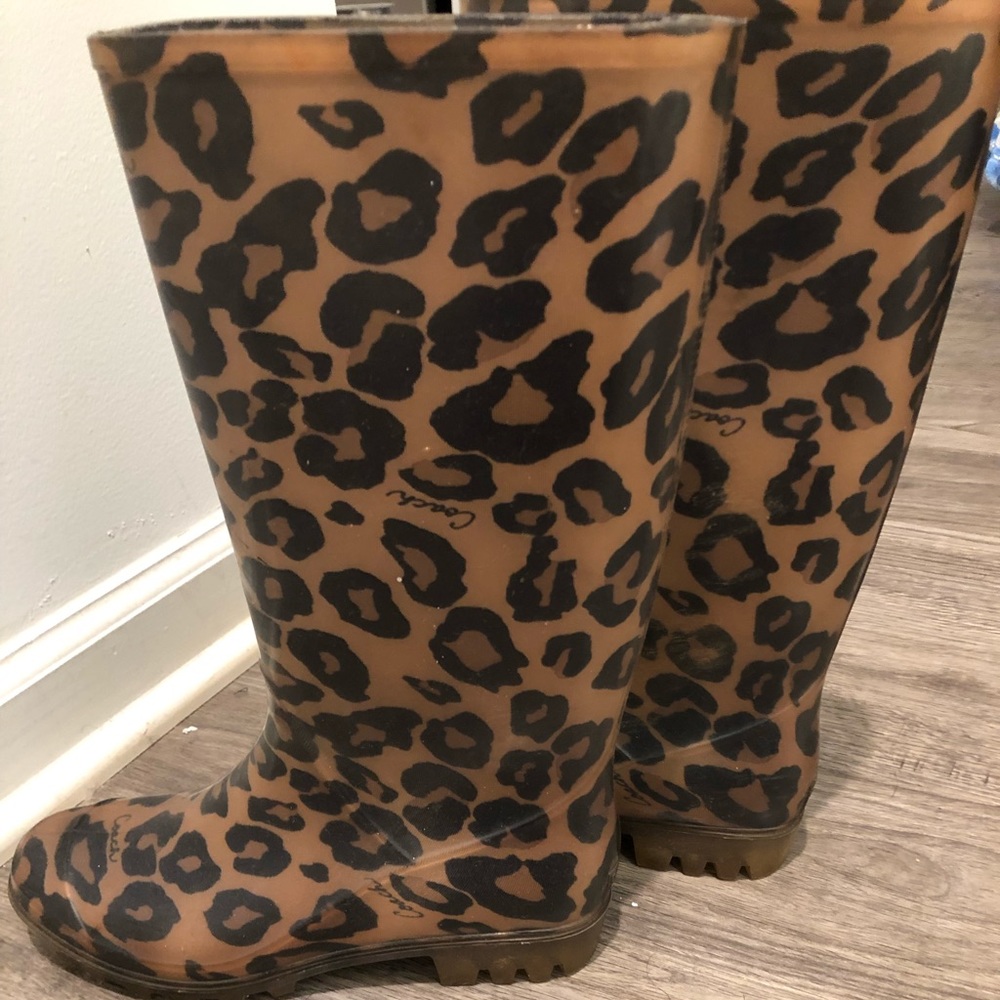 Coach Leopard Rain boots